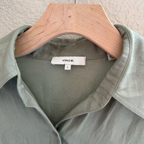 Vince Boxy Sage Green Button Up Size Small - Picture 4 of 6